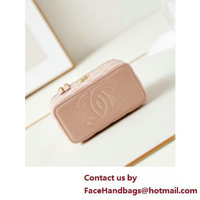 Chanel Lambskin, Resin  &  Gold-Tone Metal Clutch with Chain Bag AP3820 Nude Pink 2025